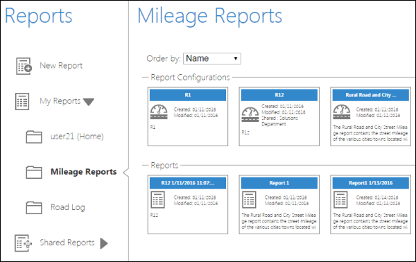 Accessing saved reports